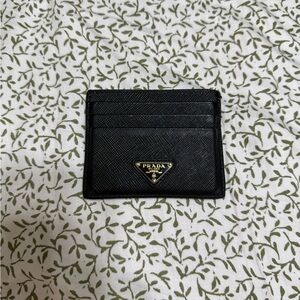 Prada Sleek Black Leather Card Holder